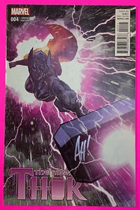 THE MIGHTY THOR #4 (MARVEL 2016) 1:50 SIGNED ADAM HUGHES VARIANT | JANE FOSTER - Picture 1 of 12