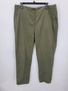 J Jill Live In Chino Womens 16 Olive Green Flat Front Tapered Everyday Casual - Picture 1 of 11