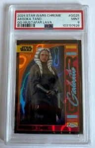 2024 Topps Chrome Star Wars #GG-25 Ahsoka Tano Mustafar Lava Refractor 9/10 PSA9 - Picture 1 of 2