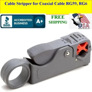 Cable Stripper for Coaxial Cable RG59, RG6 Fully Adjustable & Replaceable Blades - Picture 1 of 3