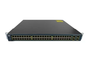 Cisco WS-C3560G-48PS-S 48-Port PoE Gigabit Ethernet Switch 4x SFP Rack Ears - Afbeelding 1 van 5