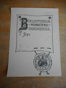 kleines Exlibris, Bibliotheka Monaterii Braunensis um 1910/20 ? - Bild 1 von 2