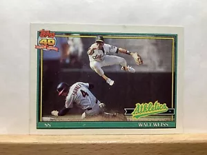Carta Baseball Topps 1991: Walt Weiss, Oakland Athletics - Card #455 - Foto 1 di 2