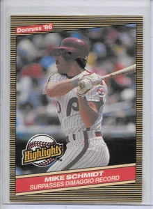 1986 Mike Schmidt Donruss Highlights Baseball Card #36 Philadelphia Phillies - Imagen 1 de 2