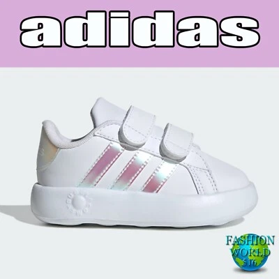 Adidas Grand Court 2.0 CF 1 Infant/Toddler Baby Girls Shoes Size 9k ID5265 White - Image 1 of 4