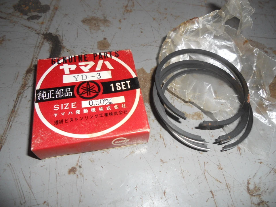 Juego de anillos de pistón NOS Yamaha 2nd O/S 0,50 mm YD3 YD-3 YD2 148-11610-20 Foto 1 de 1