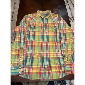 Vintage Polo Ralph Lauren Shirt XL Western Sawtooth Cowboy Pearl Snap RARE - Picture 1 of 12