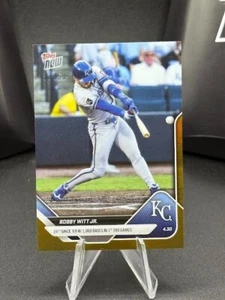 2025 Topps Now #123 Bobby Witt Kansas City Royals lámina de oro paralelo/50 - Imagen 1 de 4