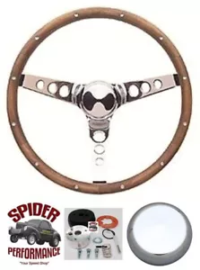 1968-1969 AMC Rebel AMX Javelin wood steering wheel 13 1/2" CLASSIC WALNUT - Foto 1 di 7
