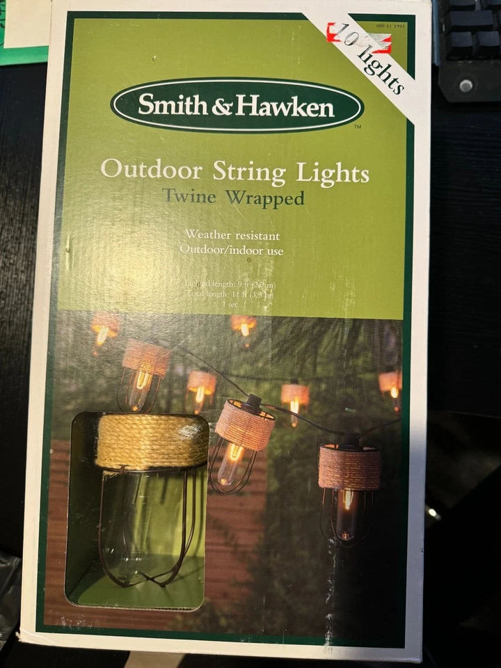 Smith & Hawken Cadena de Luces Exterior (Envuelto en Twine) Foto 1 de 4