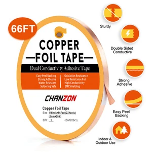 1/4" X 66 Feet FT Copper Foil Tape with Conductive Adhesive for EMI Shielding - Picture 1 of 7