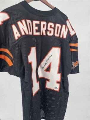 Футболка с автографом Кена Андерсона из Цинциннати черная сертификат подлинности JSA CE87778 - Изображение 1 из 4