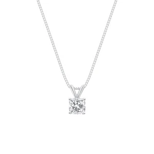 Collar Colgante Diamante Cultivado Creado en Laboratorio Cojín IGI F/ VS 1 Ct Oro Blanco 18K - Imagen 1 de 3
