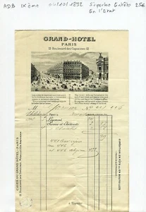 Paris IX ème 12 Boulevard des Capucines - Superbe Entête Secteur Hôtellerie 1892 - Imagen 1 de 1