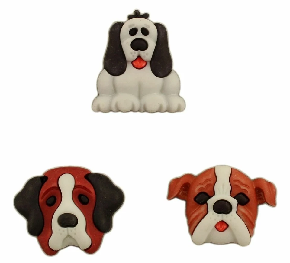 DOGS BUTTONS 3D Buttons Galore Pets & Pals Puppy Sewing Scrapbooking Card Making - Image 1 of 1