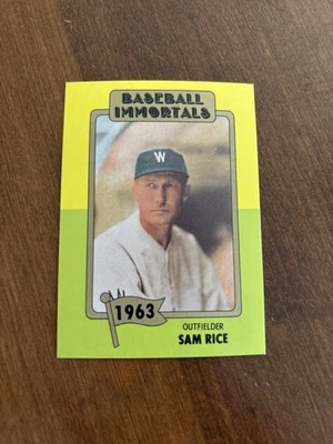 Sam Rice 1980-87 SSPC Baseball Immortals #93 Washington Senators Salón de la fama Foto 1 de 2