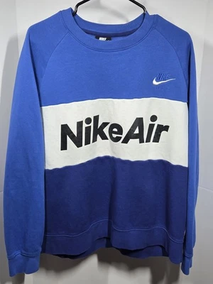 Nike Air Men's Crewneck Sweatshirt Large Logo Color Block Blue Size XL - Image 1 of 4
