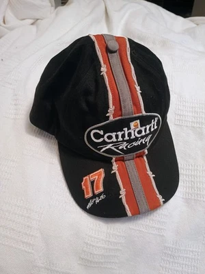 Roush 赛车帽 Carhartt Racing 黑色橙色 NASCAR Matt Kenseth # 17 NOS 👀 — 第 1/4 张图片