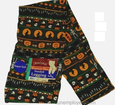 Legging Halloween Brujas Skeltons Calabazas Talla Grande Mujer Vacaciones Súper Suave Foto 1 de 4