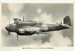 Aircraft Military WWII UK Bristol Beaufort Bomber RPPC 38A-50A ValentinePostcard - Picture 1 of 2