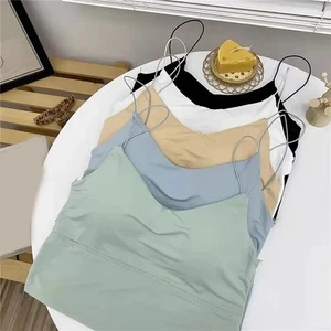 Chest Pad Vest Breathable Base Top Basic Style Casual Wear High Waist Design - Picture 1 of 13