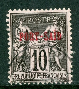 French Colonies in Egypt 1899 Port Said 10¢ Black Type 2 Sc #6a VFU L945 - Picture 1 of 6