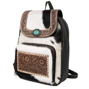 SK OHLAY SKBG158 Mochila Tocada a Mano Pelo Cuero Genuino Mujer Bolso Western - Imagen 1 de 6