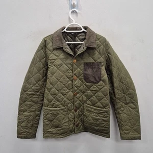 Barbour X Dept B Lock Quilted Green Back Pocket Cargo Coat Jacket Size Medium - Picture 1 of 9