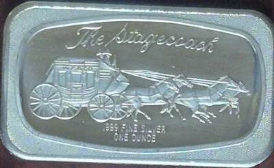 1972 Madison Mint The Stagecoach 1oz .999 Fine Silver Bar - Image 1 of 4