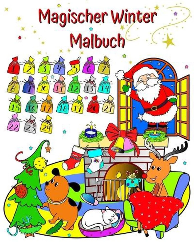 Magischer Winter Malbuch: Weihnachtsmann, wundersch?ne Winter-Malvorlagen f?r Ki - Image 1 of 1