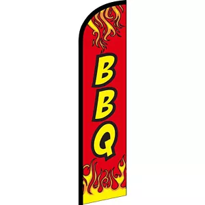BBQ Flames 2 1/2 ft X 11 1/2 ft Windless Swooper Flag - Picture 1 of 1
