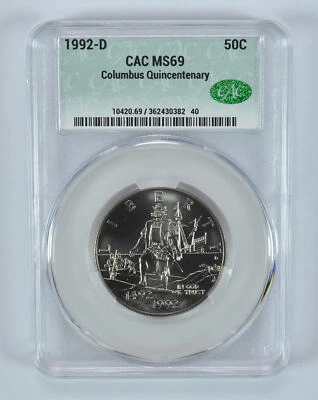1992-D Columbus Quincentenary Commemorative Half Dollar MS69 CAC - Image 1 of 4