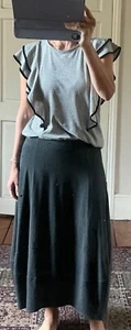 Eileen Fisher Cocoon Skirt Grey Jersey Midi Skirt Size M UK 12-14 - Picture 1 of 3