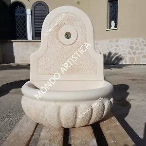 FONTANA A MURO DA PARETE PENSILE PER GIARDINO ESTERNO IN CEMENTO MARMO PIETRA - Foto 1 di 10