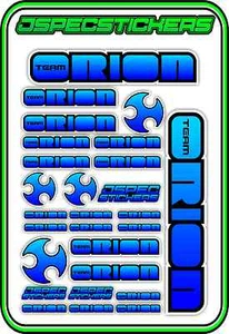 TEAM ORION RC STICKERS ESC MOTOR BRUSHLESS VORTEX CAR BUGGY JSPEC BLUE BLEND B - Picture 1 of 8