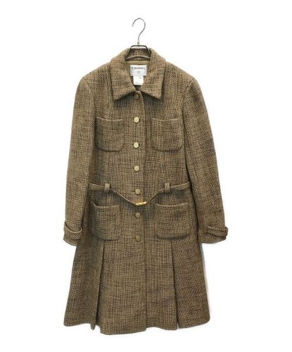 Cappotto Chanel Cocomark in tweed con bottoni oro