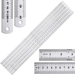 6 Pieces Large Stainless Steel Ruler Metal Yard Stick Rule Measuring 1 Meter 40 - Picture 1 of 7
