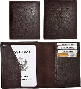 Menge 3 neue Leder Reisepasshülle, braun Markenlos internationale Reisepasshülle - Bild 1 von 12