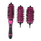 Round Blowout Brush Set with 3pcs Detachable Barrels for Blow Drying Curling