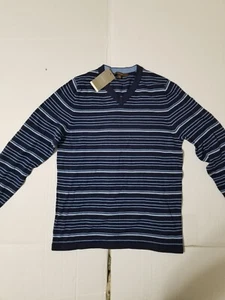 MERONA Mens Sweater Blue Long Sleeve V Neck Pullover Size Small - Picture 1 of 12
