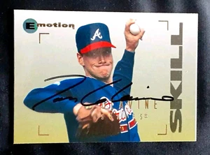 TOM GLAVINE HOF BRAVES SIGNED AUTOGRAPHED 1995 SKYBOX EMOTION BASEBALL CARD - Picture 1 of 2