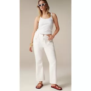 NWT J. Crew 27 Sailor Mid-rise Relaxed Demi-boot Jean White - Picture 1 of 6