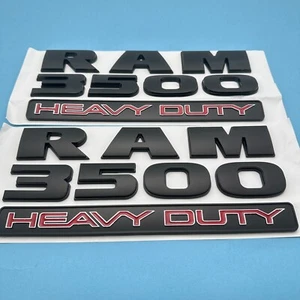 2x Front Door Emblem For 13-2018 RAM 3500 Heavy Duty Replacement Badge Black Red - Picture 1 of 10