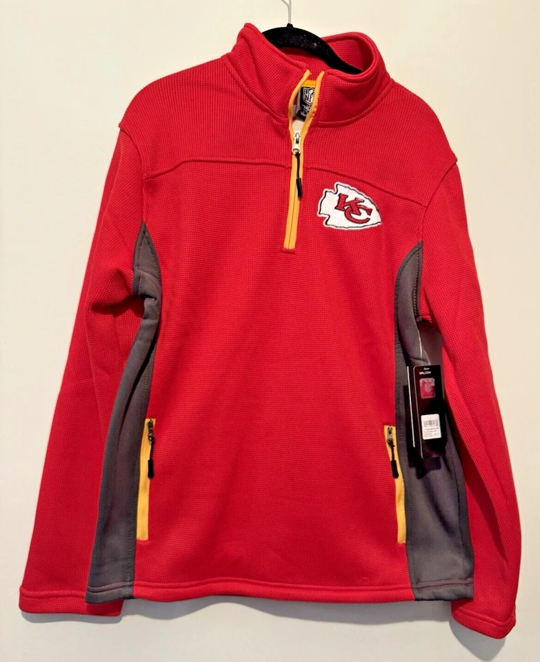 Kansas City Chiefs Adulto Grande Equipo NFL Ropa Cuarto Cremallera Chaqueta Forro Polar Foto 1 de 4