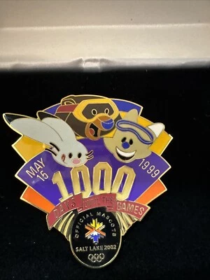 2002 Salt Lake City Olympic Mascots 1000 Days Oversized Pin Numbered In Box - Image 1 of 4
