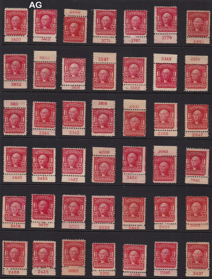 1903 Sc 319 MHR plate number singles, Hebert CV $1,080 - Image 1 of 1