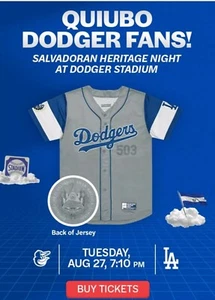 Camiseta 2024 Dodgers Salvadorean Heritage Night Salvador XL 27/08/24 - Imagen 1 de 1