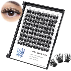 Large Tray -D Curl Handmade Thick Base Natural Long Individual False Eyelashes D - Picture 1 of 12