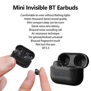 Niewidoczne słuchawki mini słuchawki Bluetooth TWS bezprzewodowe spanie z mikrofonem - Zdjęcie 1 z 26