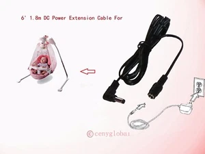 6ft Extension Power Cable cord For Fisher Price Rainforest Cradle Swing Adapter - Picture 1 of 4